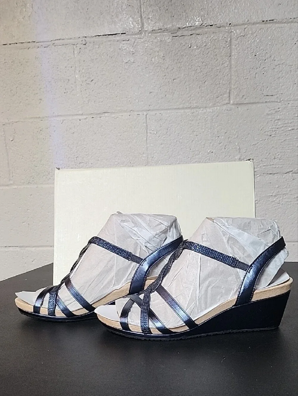 Life Stride Miami Luxnavy Braided Wedge Sandals